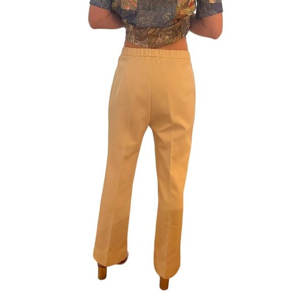 American Vintage Polyester Pants High Waist Wide Legs Retro 60s 70s Ladies MED - Picture 4 of 5